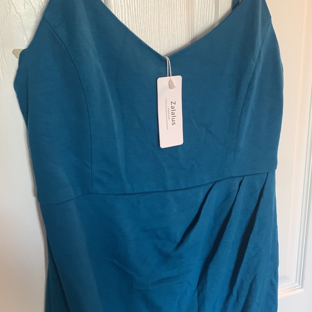 Teal mini dress - Picture 2 of 4